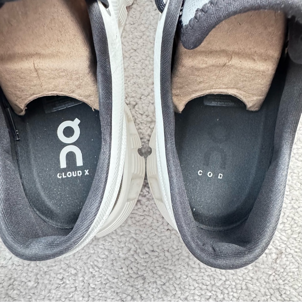 On Running Cloud X White and Black Athletic Sneakers - Picture 14 of 14